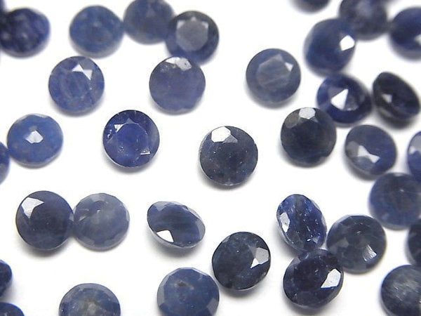 [Video] Blue Sapphire AAA- Loose stone Round Faceted 5x5mm 3pcs