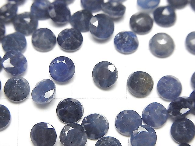 [Video] Blue Sapphire AAA- Loose stone Round Faceted 5x5mm 3pcs