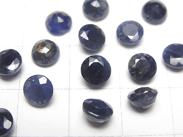 [Video] Blue Sapphire AAA- Loose stone Round Faceted 6x6mm 2pcs