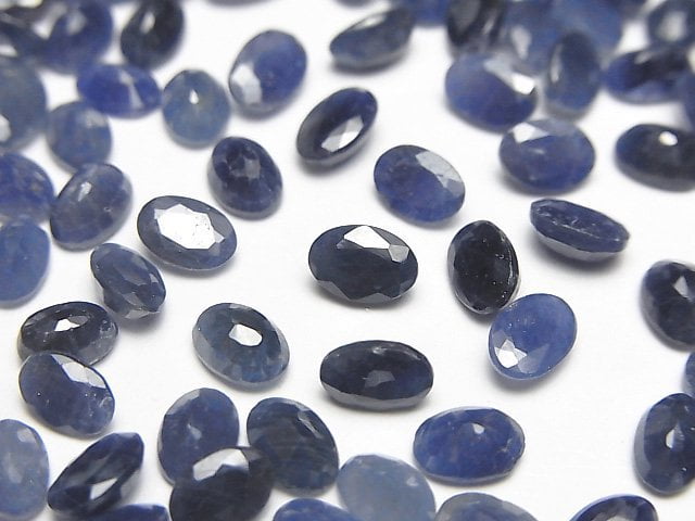 [Video] Blue Sapphire AAA- Loose stone Oval Faceted 6x4mm 3pcs