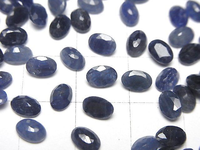 [Video] Blue Sapphire AAA- Loose stone Oval Faceted 6x4mm 3pcs