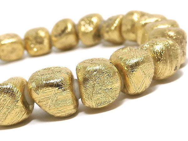 [Video][One of a kind] Meteorite (Muonionalusta) Nugget Yellow Gold Bracelet NO.101