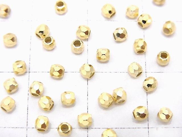 Silver925  Faceted Round 2.5mm  18KGP 10pcs