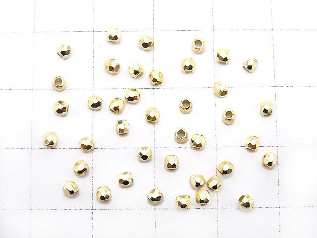 Silver925  Faceted Round 2.5mm  18KGP 10pcs