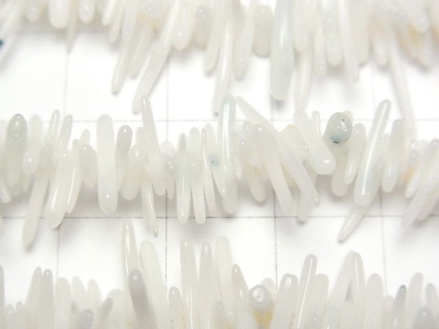 [Video] White Coral (Dyed) Chips 1 strand beads (aprx.16inch/39cm)