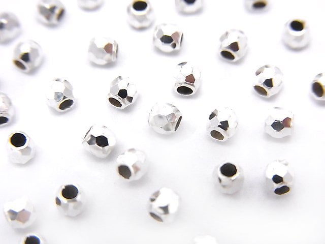 Silver925  Faceted Round 2.5mm  No coating  20pcs