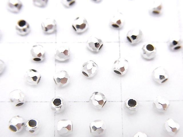 Silver925  Faceted Round 2.5mm  No coating  10pcs