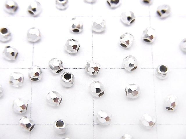 Silver925  Faceted Round 2.5mm  No coating  10pcs