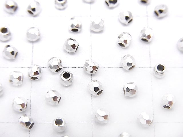 Silver925  Faceted Round 2.5mm  No coating  20pcs