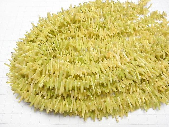 [Video] Yellow Coral (Dyed) Chips 1 strand beads (aprx.15inch/37cm)