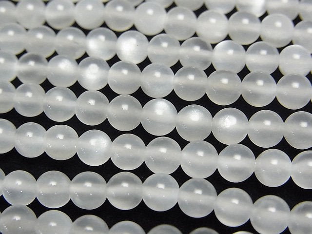 [Video] High quality white Moonstone AAA Round 4.5mm 1strand beads (aprx.15inch/38cm)