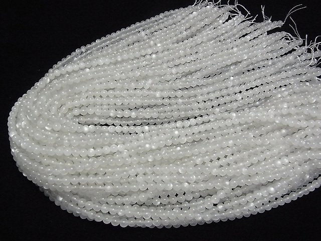 [Video] High quality white Moonstone AAA Round 4.5mm 1strand beads (aprx.15inch/38cm)