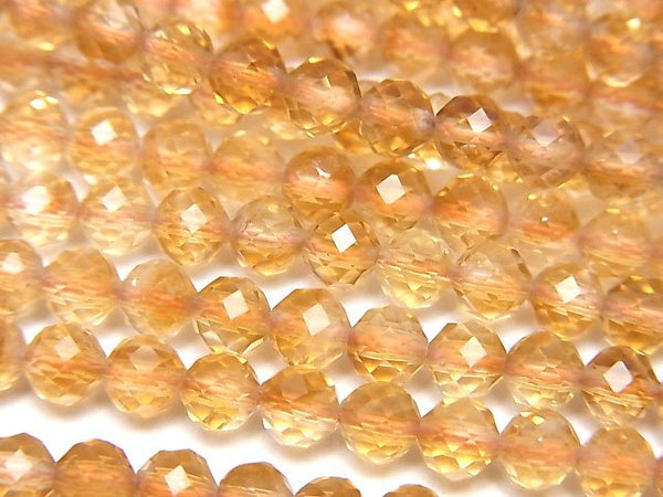 [Video]High Quality! Phantom Citrine AA++ Faceted Round 4mm 1strand beads (aprx.15inch/37cm)