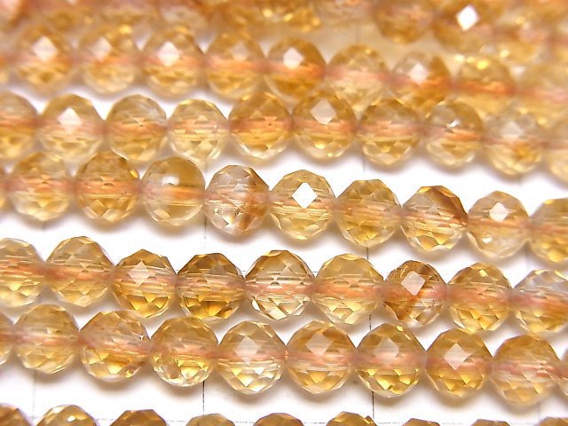 [Video]High Quality! Phantom Citrine AA++ Faceted Round 4mm 1strand beads (aprx.15inch/37cm)