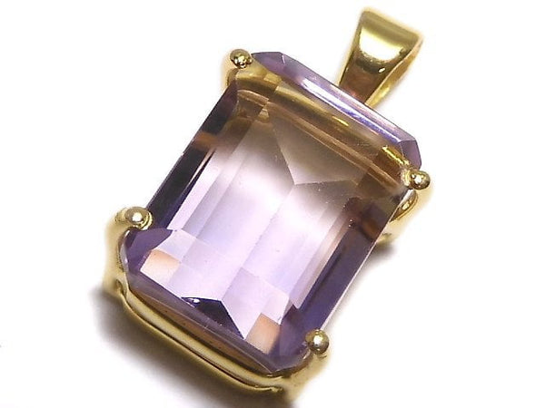 [Video][One of a kind] High Quality Ametrine AAA Faceted Pendant 18KGP NO.64