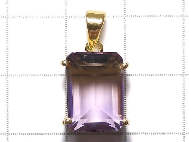 [Video][One of a kind] High Quality Ametrine AAA Faceted Pendant 18KGP NO.64