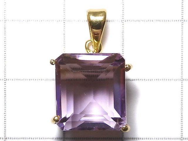 [Video][One of a kind] High Quality Ametrine AAA Faceted Pendant 18KGP NO.68