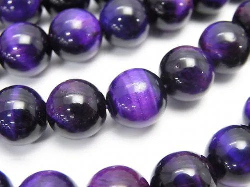 Purple color Tiger's Eye AA++ Round 10mm 1strand beads (aprx.14inch/35cm)