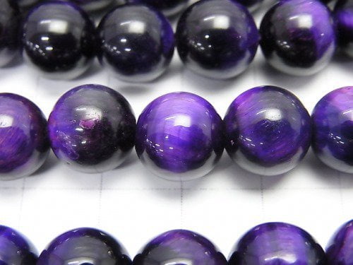 Purple color Tiger's Eye AA++ Round 10mm 1strand beads (aprx.14inch/35cm)