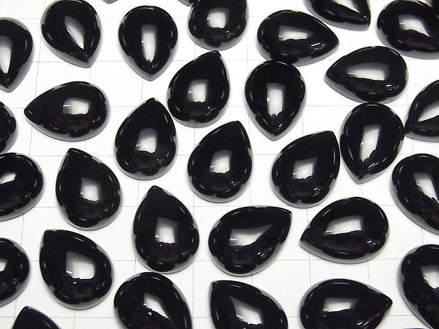 [Video] Onyx AAA Pear shape Cabochon 16x12mm 2pcs