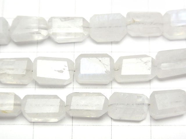 [Video]High Quality Rainbow Moonstone AA++ Faceted Nugget half or 1strand beads (aprx.9inch/24cm)