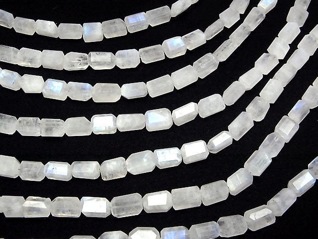 [Video]High Quality Rainbow Moonstone AA++ Faceted Nugget half or 1strand beads (aprx.9inch/24cm)