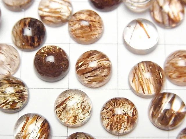 [Video] Mica in Quartz AAA Round Cabochon 8x8mm 2pcs