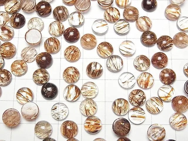 [Video] Mica in Quartz AAA Round Cabochon 8x8mm 2pcs