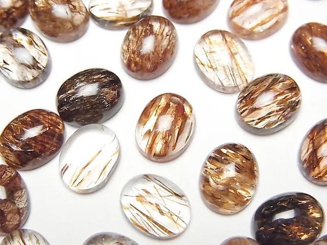 [Video] Mica in Quartz AAA Oval Cabochon 10x8mm 3pcs