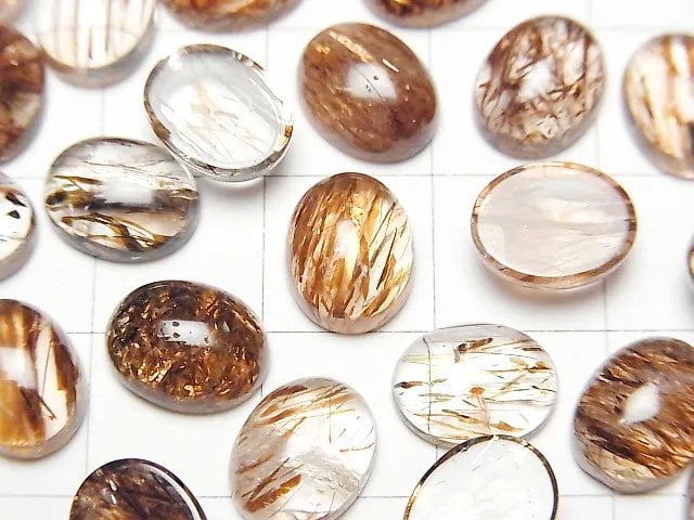 [Video] Mica in Quartz AAA Oval Cabochon 10x8mm 3pcs