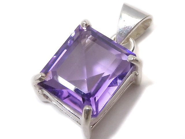 [Video][One of a kind] High Quality Amethyst AAA Faceted Pendant Silver925 NO.129