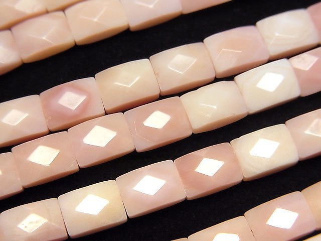 [Video] Queen Conch Shell AAA- Faceted Rectangle 7x5mm 1/4 or 1strand beads (aprx.15inch/38cm)