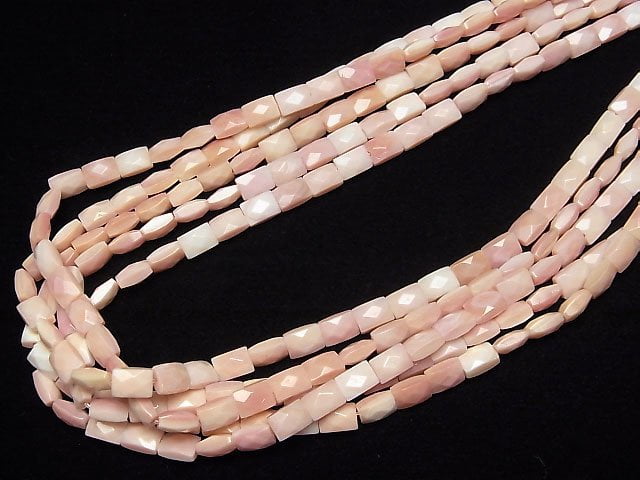 [Video] Queen Conch Shell AAA- Faceted Rectangle 7x5mm 1/4 or 1strand beads (aprx.15inch/38cm)