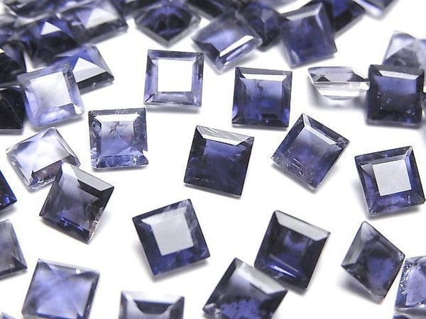 [Video]High Quality Iolite AAA- Loose stone Square Faceted 6x6mm 3pcs