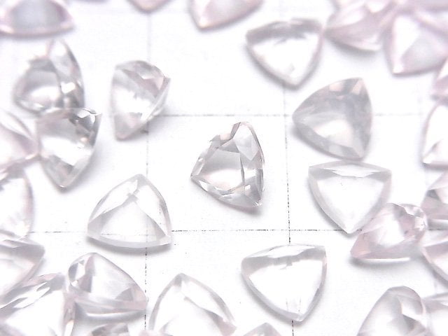 [Video]High Quality Rose Quartz AAA Loose stone Triangle Faceted 6x6mm 5pcs