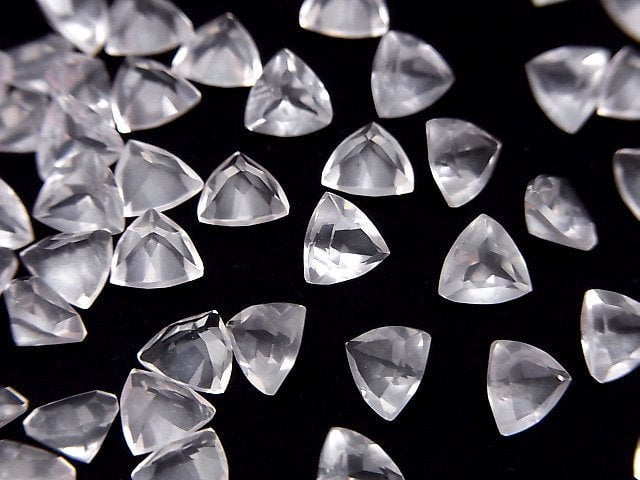 [Video]High Quality Rose Quartz AAA Loose stone Triangle Faceted 6x6mm 5pcs