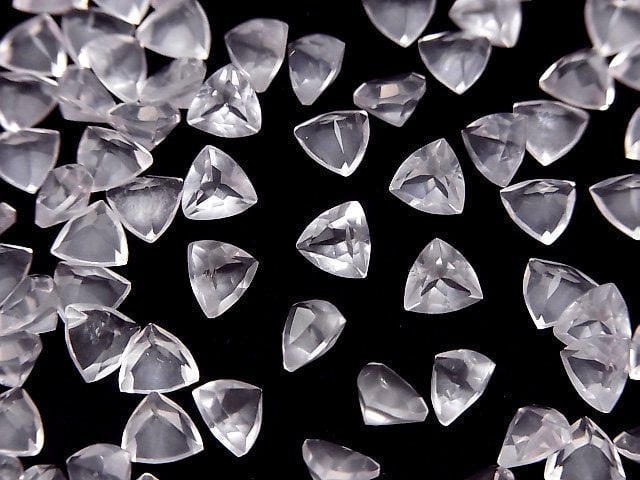 [Video]High Quality Rose Quartz AAA Loose stone Triangle Faceted 6x6mm 5pcs