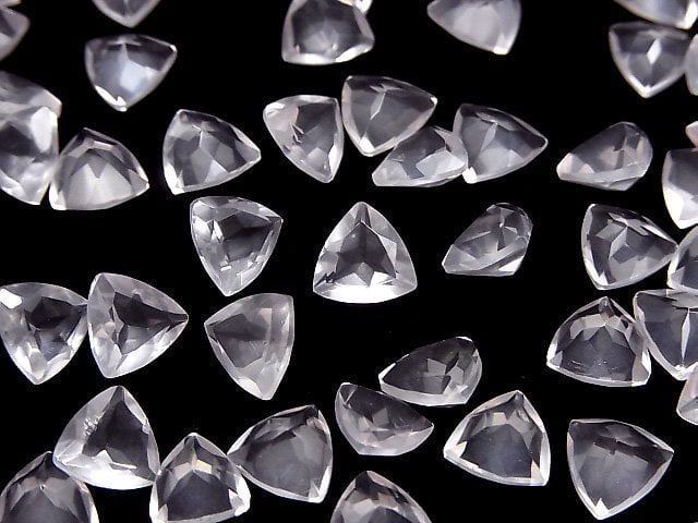 [Video]High Quality Rose Quartz AAA Loose stone Triangle Faceted 8x8mm 3pcs