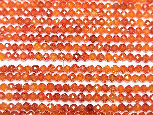 [Video]High Quality! Cubic Zirconia AAA Faceted Round 3mm [Dark Orange] 1strand beads (aprx.14inch/35cm)