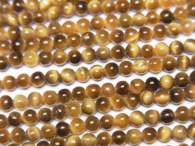 [Video] Yellow Tiger's Eye AAA Round 3mm 1strand beads (aprx.15inch/38cm)