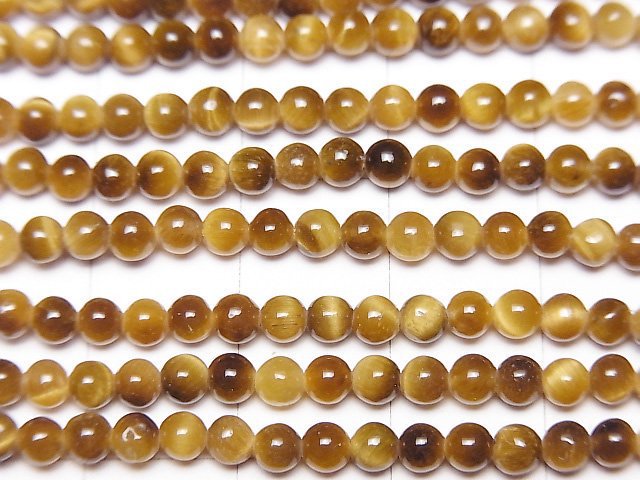 [Video] Yellow Tiger's Eye AAA Round 3mm 1strand beads (aprx.15inch/38cm)