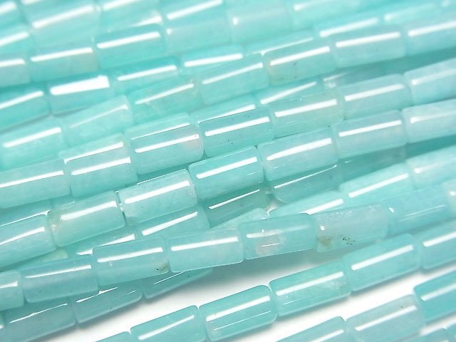 [Video] Peruvian Amazonite AAA- Tube 6x3x3mm half or 1strand beads (aprx.15inch/38cm)