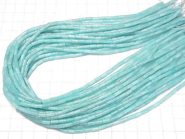 [Video] Peruvian Amazonite AAA- Tube 6x3x3mm half or 1strand beads (aprx.15inch/38cm)