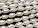 [Video] Fresh Water Pearl AA+ Rice 7x4x4mm White 1strand beads (aprx.14inch/34cm)