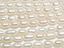 [Video] Fresh Water Pearl AA+ Rice 7x4x4mm White 1strand beads (aprx.14inch/34cm)