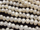 [Video] Fresh Water Pearl AA White Rondelle 5mm 1strand beads (aprx.13inch/33cm)