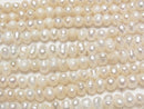 [Video] Fresh Water Pearl AA White Rondelle 5mm 1strand beads (aprx.13inch/33cm)