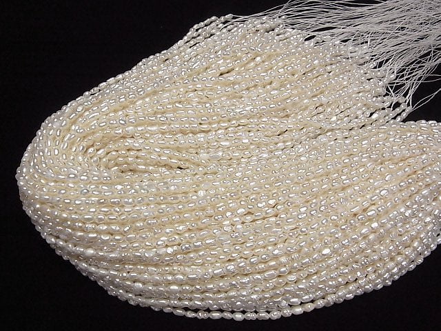 [Video] Fresh Water Pearl Keshi Pearl AA+ Baroque 4-6mm White 1strand beads (aprx.13inch/33cm)