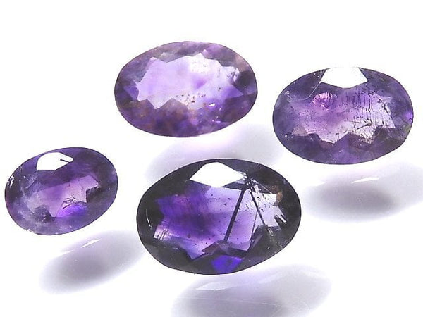 [Video][One of a kind] Amethyst Elestial AAA Faceted Loose stone 4pcs set NO.83