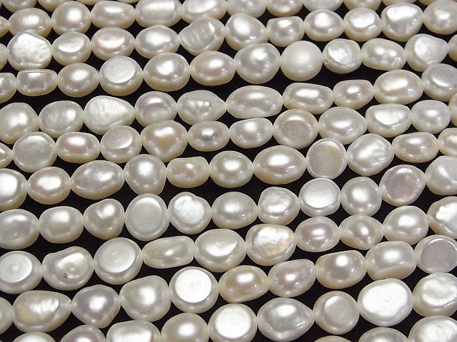 [Video] Fresh Water Pearl AA++ Baroque 7-8mm White 1strand beads (aprx.14inch/35cm)